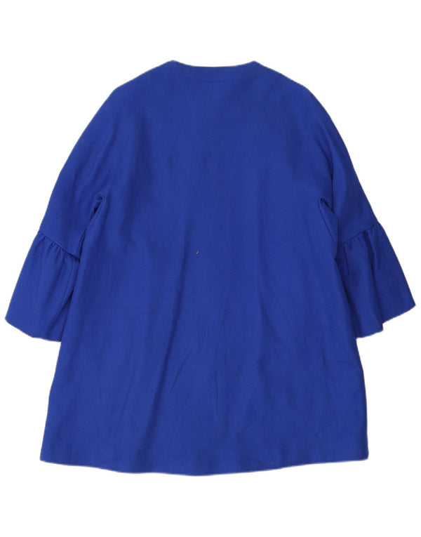 Zara Womens Overcoat UK 14 Medium Blue Cotton