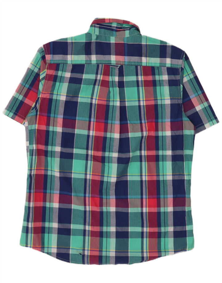 Chaps Camicia da uomo a maniche corte Easy Care, grande, in cotone a quadri multicolore