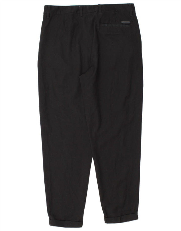Armani Exchange Mens Pegged Suit Trousers W32 L28 Black Polyester