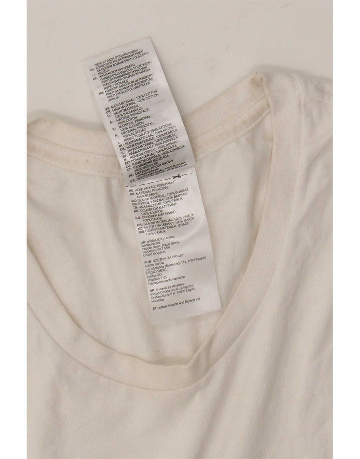 Adidas Mens Graphic T-Shirt Top Medium White Cotton