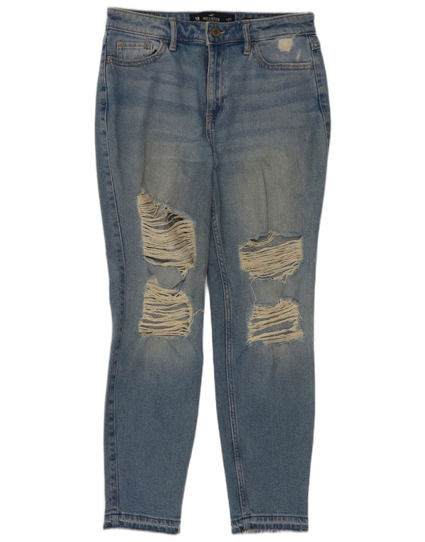 Hollister Womens High Rise Crop Skinny Jeans US 5 Small W27 L26 Blue Cotton