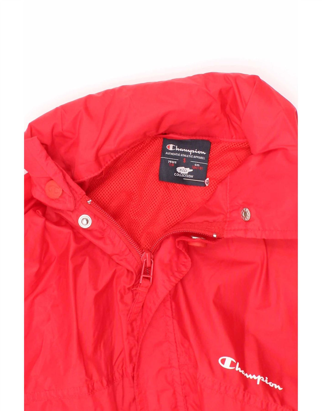 Champion Boys Hooded Rain Jacket 7-8 Years Small Red