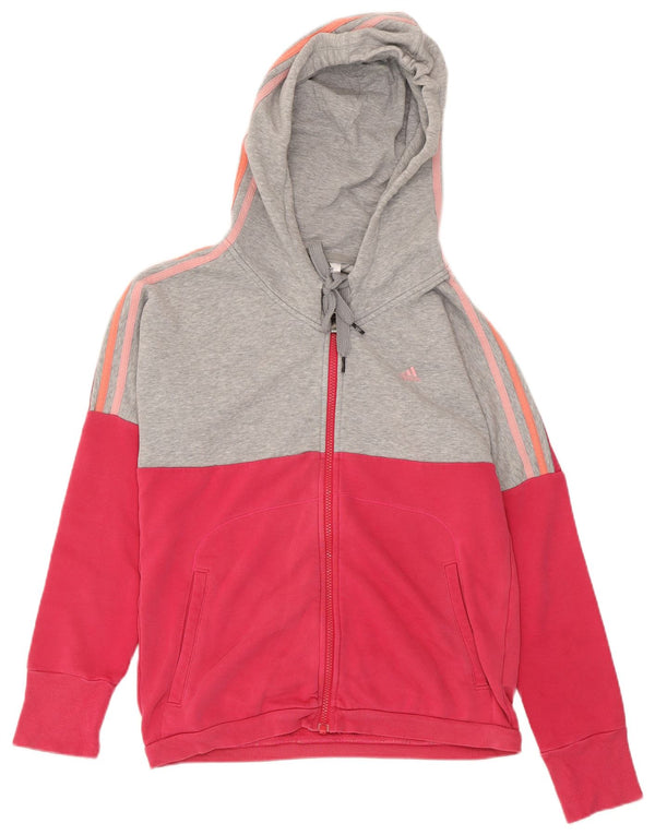 Женский свитер с капюшоном на молнии Adidas Oversized UK 4/6 XS Розовый с цветными блоками