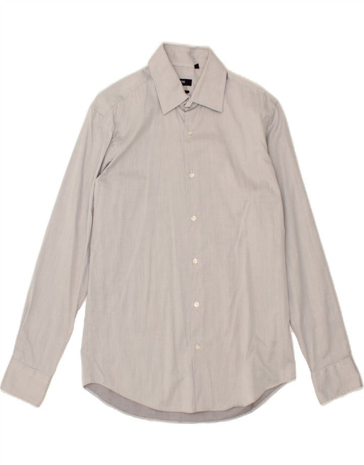HUGO BOSS Mens Regular Fit Shirt Size 40 15 1/2 Medium Grey Vintage Hugo Boss and Second-Hand Hugo Boss from Messina Hembry 