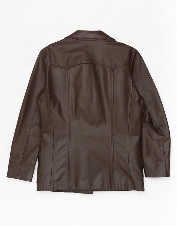 Monza Ανδρικό δερμάτινο σακάκι με 3 κουμπιά UK 38 Medium Brown