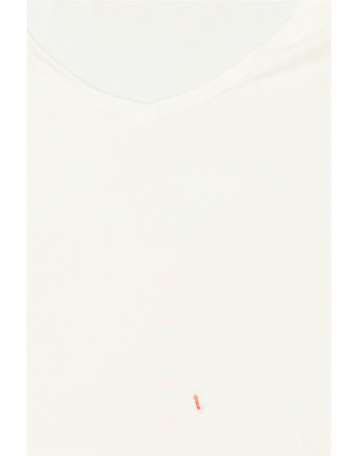EDDIE BAUER Womens T-Shirt Top UK 18 XL Off White Cotton | Vintage Eddie Bauer | Thrift | Second-Hand Eddie Bauer | Used Clothing | Messina Hembry 