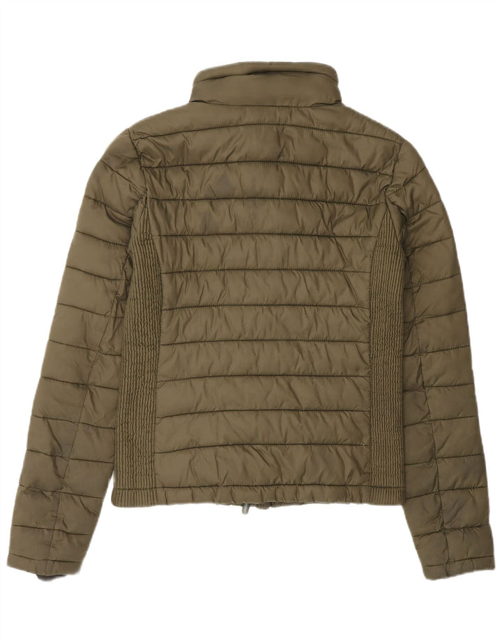 SUPERDRY Womens Padded Jacket UK 8 Small Green Nylon