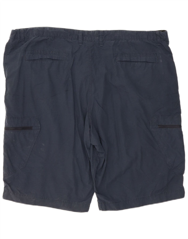 Marks & Spencer Mens Cargo Shorts W44 2XL Navy Blue Cotton