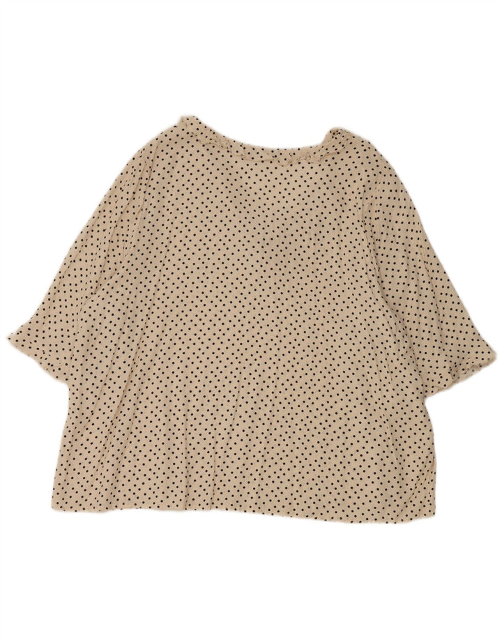 Marks & Spencer Womens Ruffle Front Blouse Top UK 18 XL Off White Polka Dot