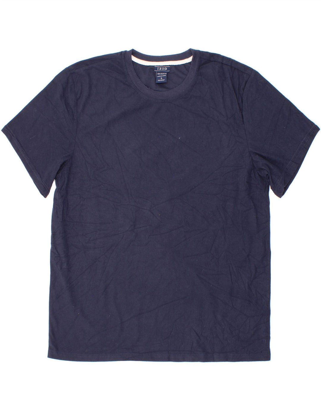 IZOD Mens T-Shirt Top Large Navy Blue Polyester Vintage Izod and Second-Hand Izod from Messina Hembry 