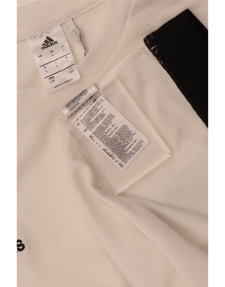 Adidas Mens Climalite T-Shirt Top Large White Colourblock Polyester