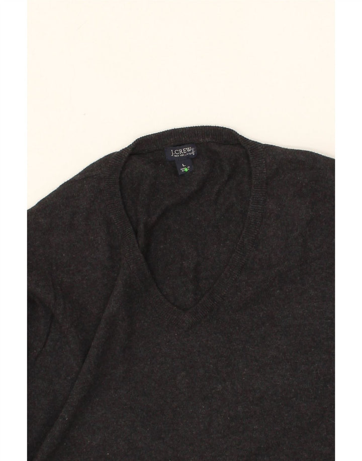 J. CREW Mens V-Neck Jumper Sweater Large Grey Cotton Vintage J. Crew and Second-Hand J. Crew from Messina Hembry 