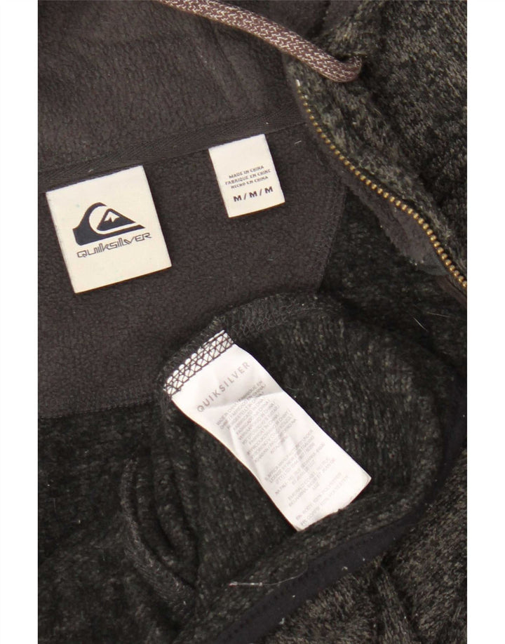 Maglione con cappuccio e zip da uomo Quiksilver Poliestere chiazzato grigio medio