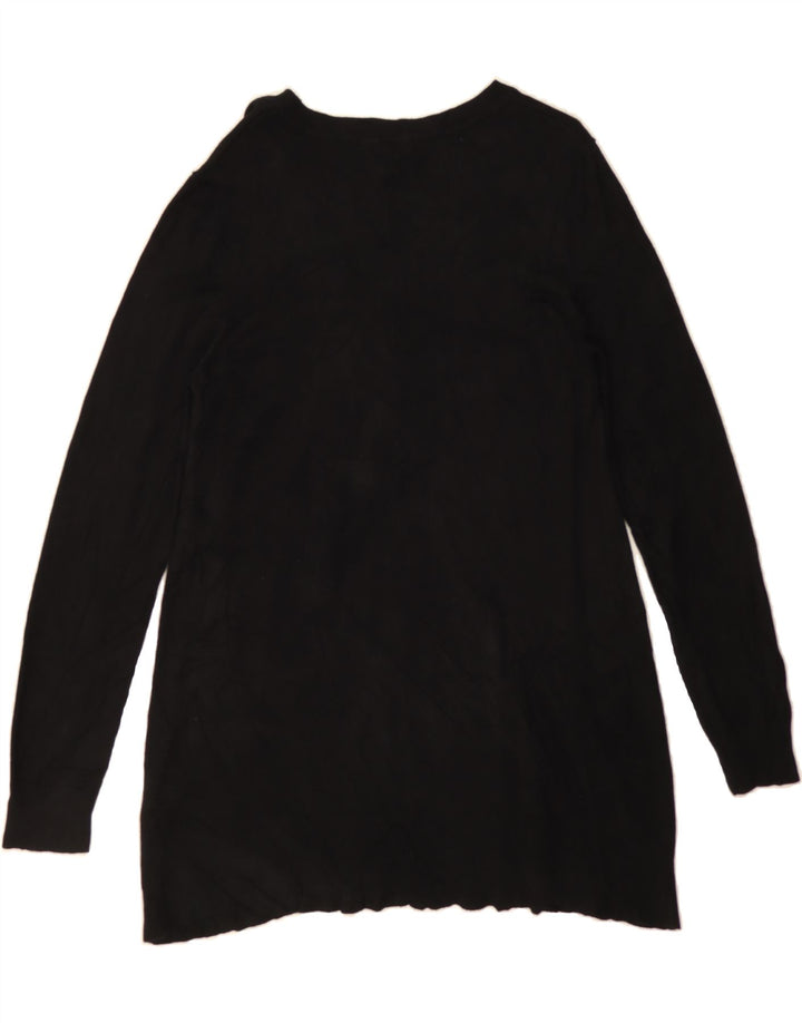 DKNY Womens V-Neck Jumper Sweater UK 14 Medium Black Vintage Dkny and Second-Hand Dkny from Messina Hembry 