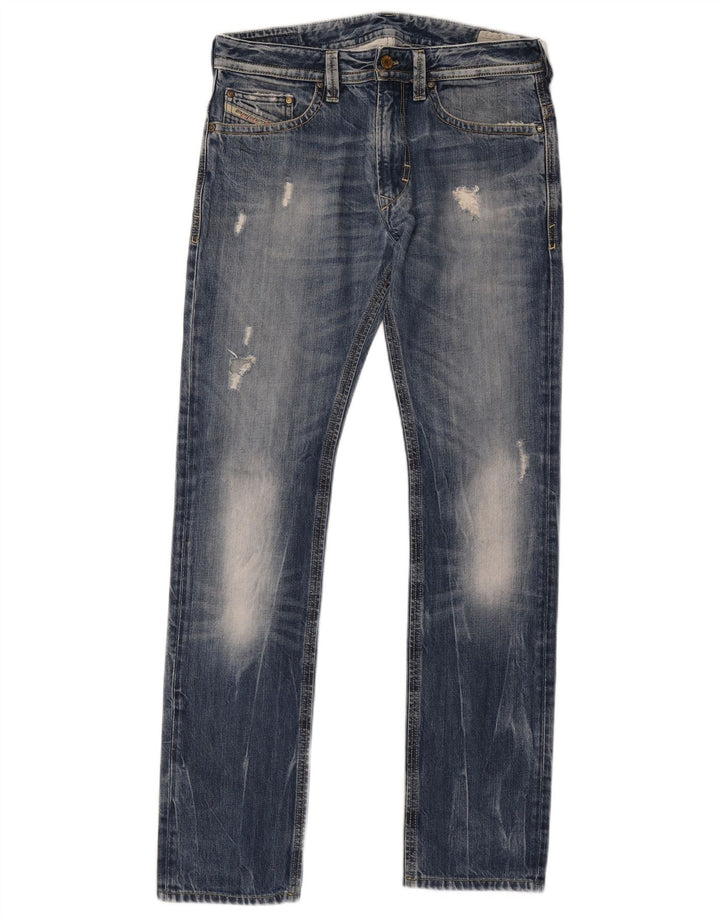 Diesel Jean slim vieilli W30 L33 en coton bleu pour homme