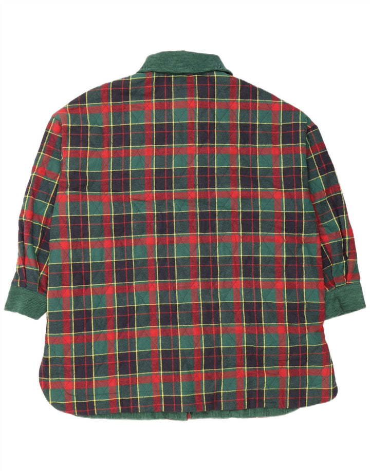 Tu Clothing Womens Quilted Jacket One Size Green Check Polyester