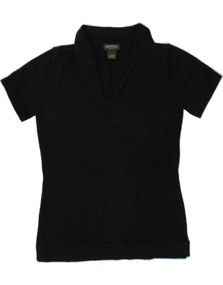 EDDIE BAUER Womens Polo Shirt UK 12 Medium Black Cotton Vintage Eddie Bauer and Second-Hand Eddie Bauer from Messina Hembry 