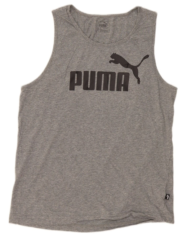 Puma Mens Graphic Vest Top Large Grey Cotton
