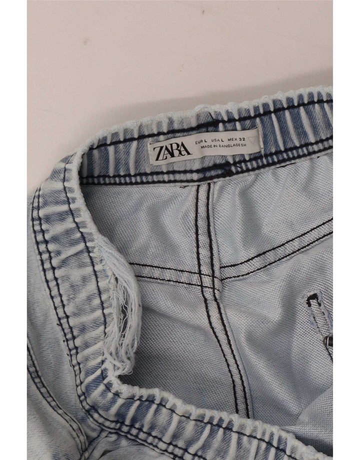 Zara Womens Denim Shorts Large W32 Blue