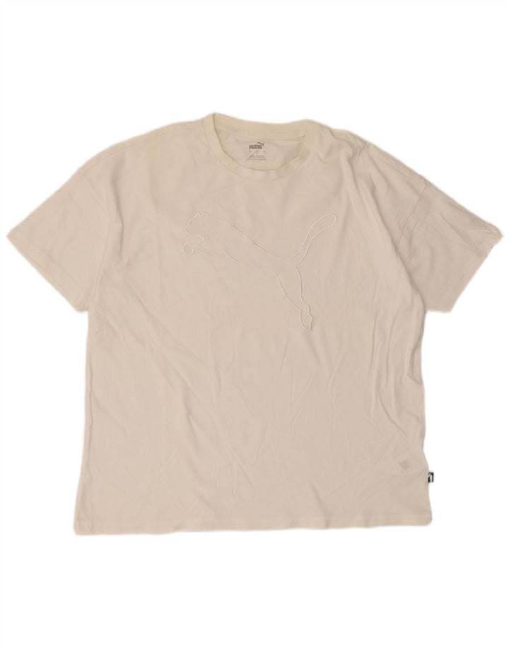 Puma Mens Graphic T-Shirt Top Large White Cotton