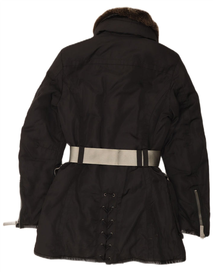 PEUTEREY Parka Mujer EU 40 Mediano Negro Poliamida
