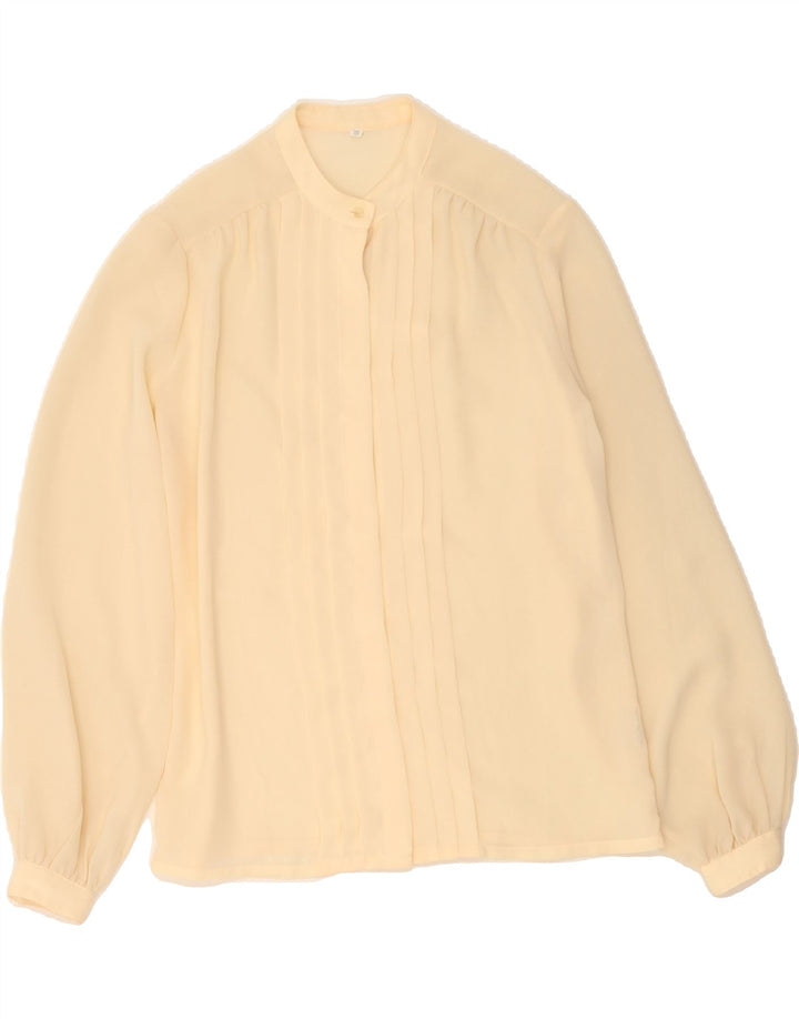 VINTAGE Womens See Through Tuxedo Shirt EU 38 Medium Beige Polyester Vintage Vintage and Second-Hand Vintage from Messina Hembry 