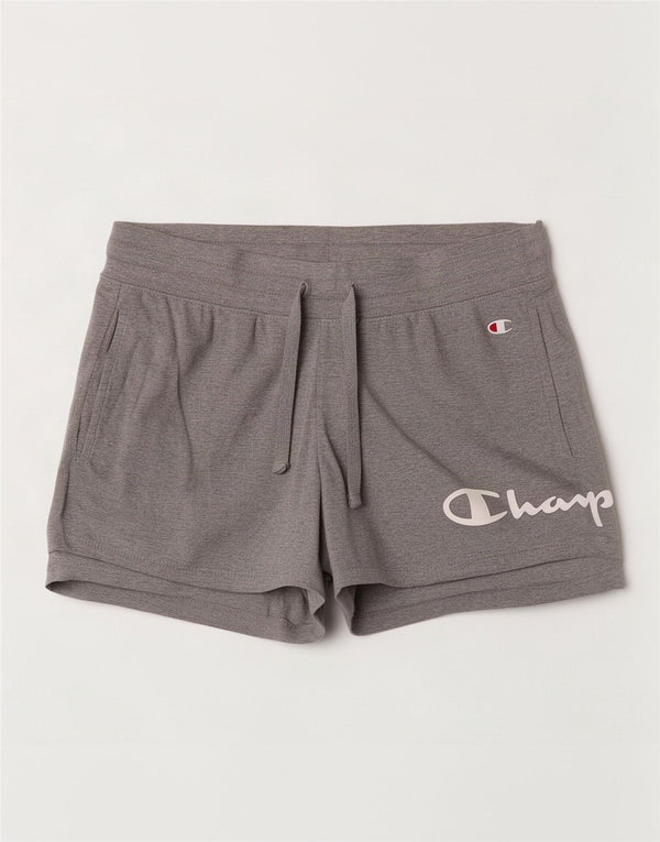 Champion Womens Graphic Sport Shorts UK 6 XS Grau meliert
