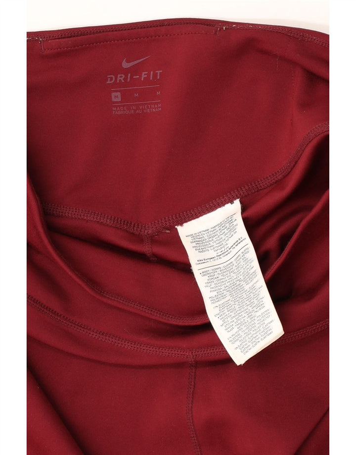Nike Damen Dri Fit Leggings UK 12 Medium Burgund Polyester