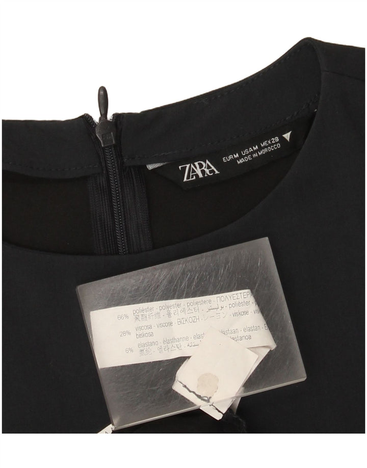 Zara Womens Sheath Dress UK 12 Medium Navy Blue Polyester
