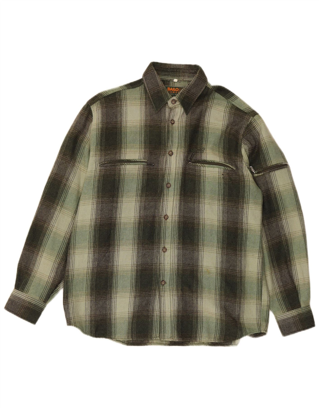 Bailo Mens Overshirt Shirt Large Green Check Wool