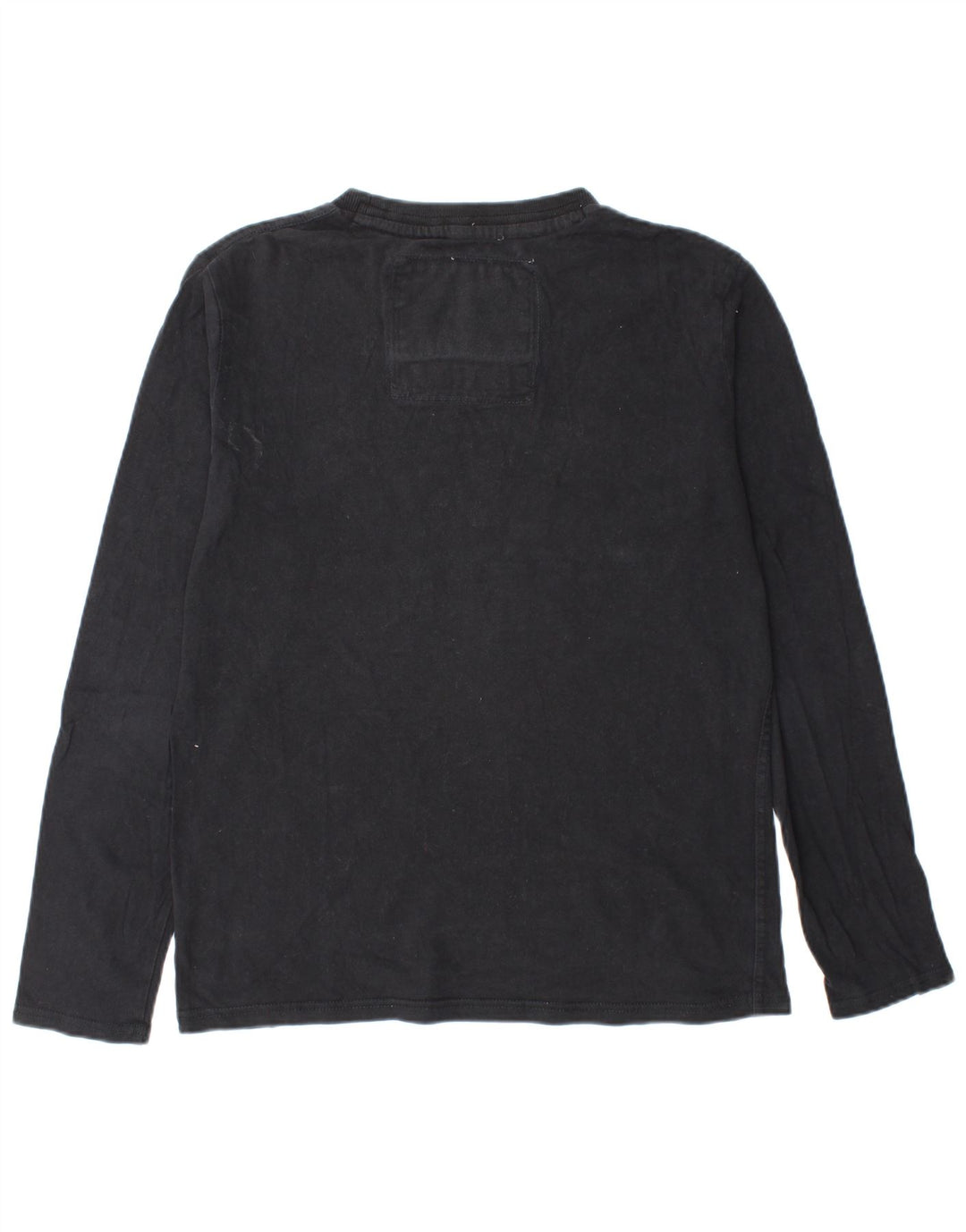 SUPERDRY Mens Graphic Top Long Sleeve Large Black Cotton
