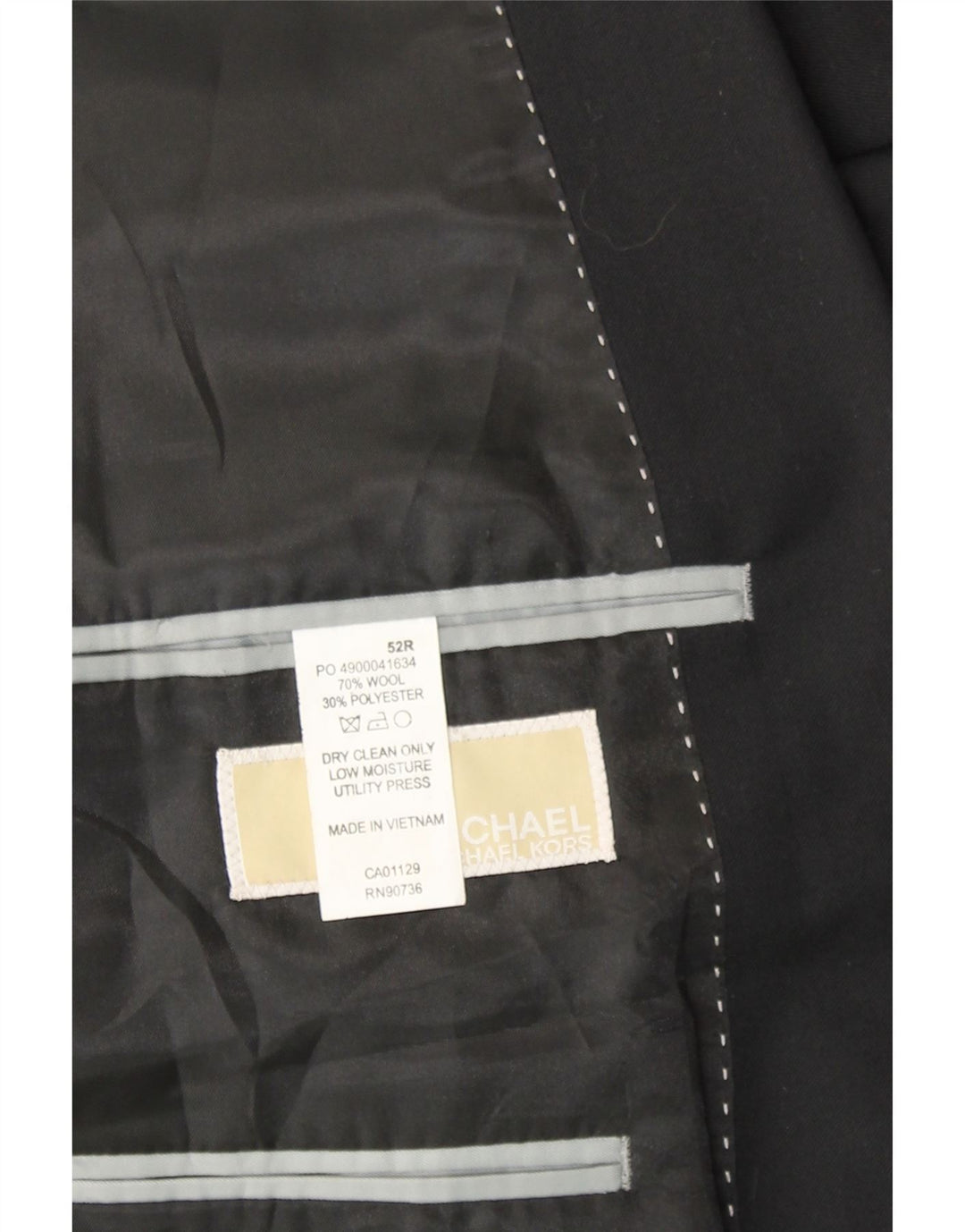 MICHAEL KORS Mens 2 Button Blazer Jacket IT 52 XL Black Wool Vintage Michael Kors and Second-Hand Michael Kors from Messina Hembry 