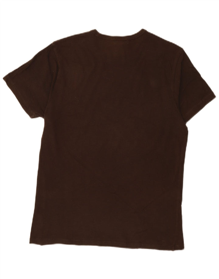 CALVIN KLEIN Mens Graphic T-Shirt Top Medium Brown Cotton