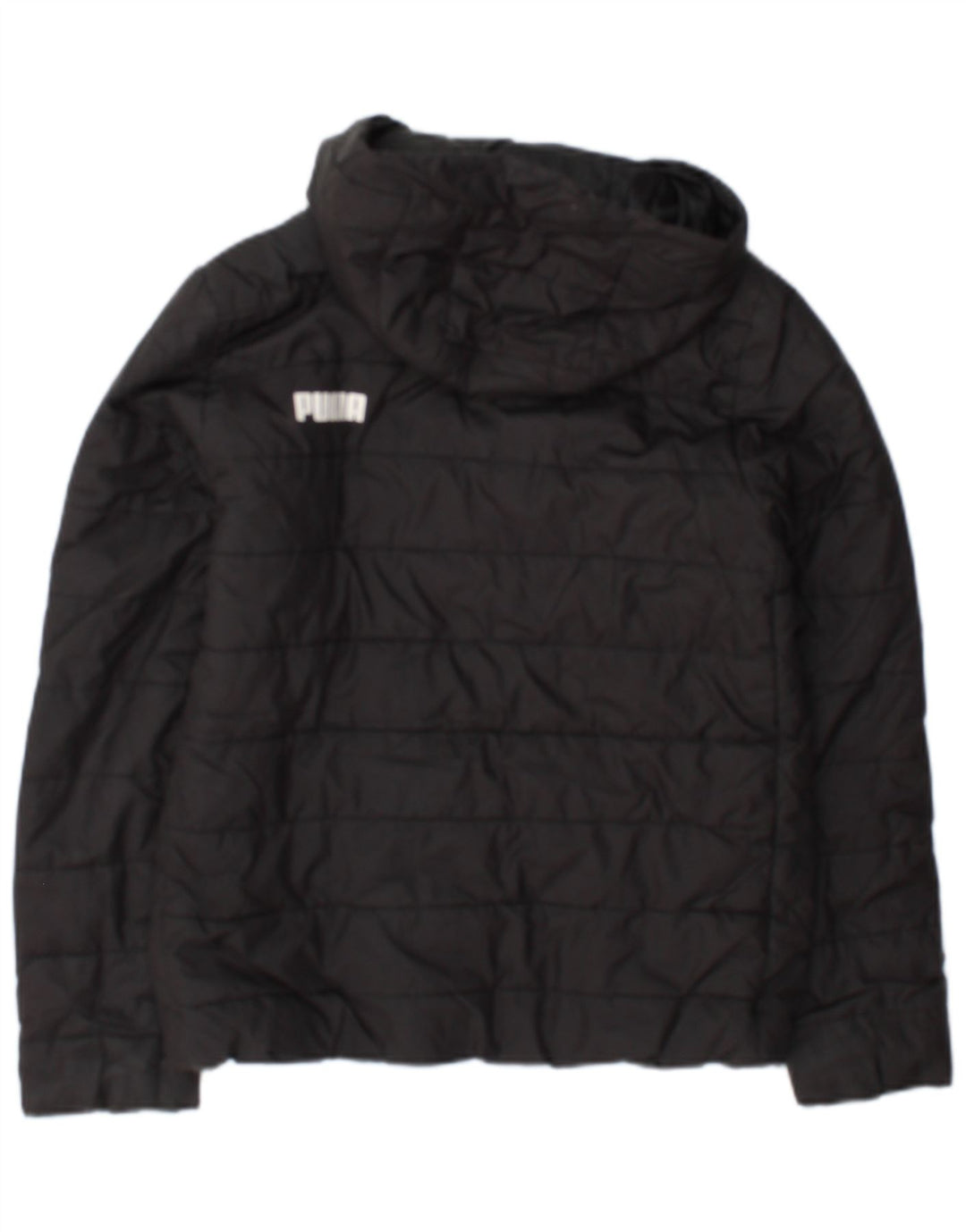 Puma Boys Hooded Padded Jacket 11-12 Years Black Polyester