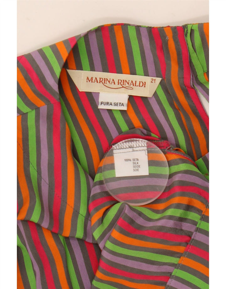 Marina Rinaldi Womens Crop Blouse Top Size 21 Medium Multicoloured Striped