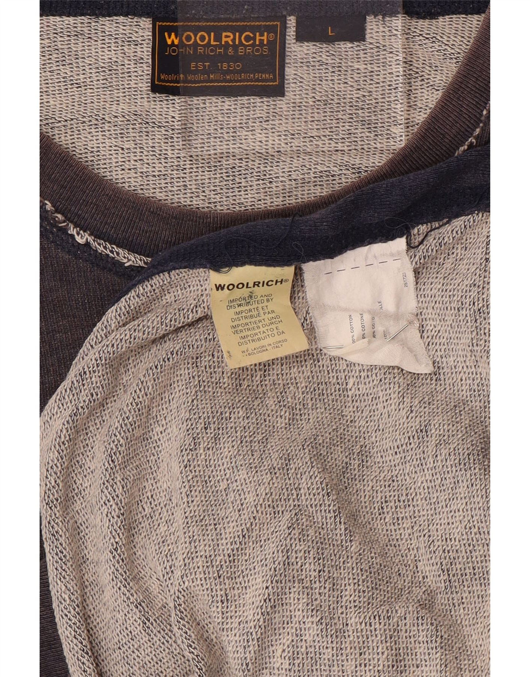Woolrich Sweat-shirt graphique pour homme en coton bleu marine Taille L