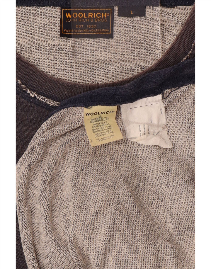 Woolrich Sweat-shirt graphique pour homme en coton bleu marine Taille L