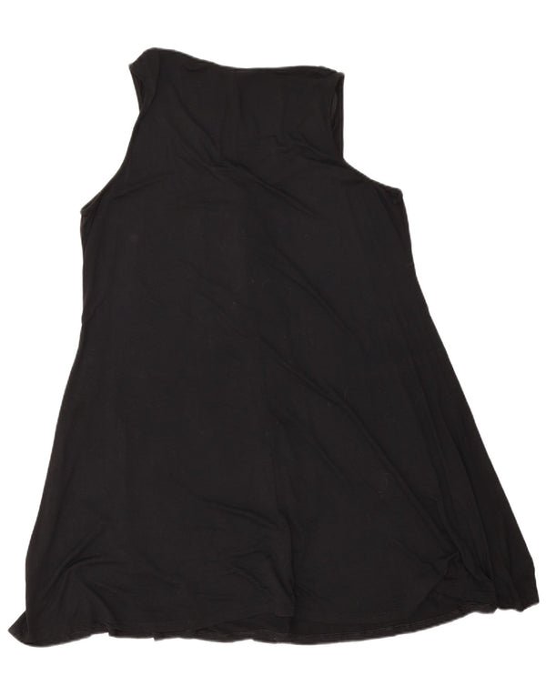Marks & Spencer Dame Ærmeløs A-Line Kjole UK 16 Stor Sort Viscose