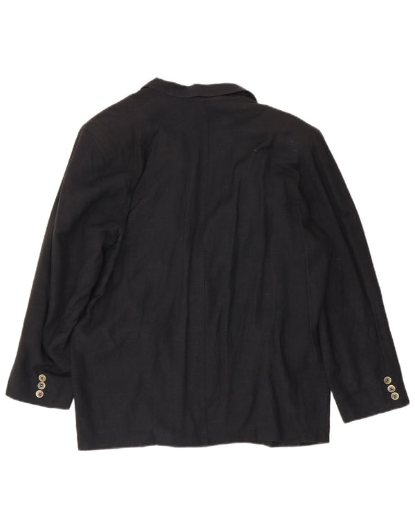 Marella Veste blazer 1 bouton pour femme UK 14 Large Noir Viscose