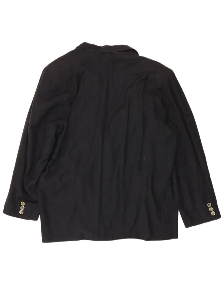 Marella Veste blazer 1 bouton pour femme UK 14 Large Noir Viscose