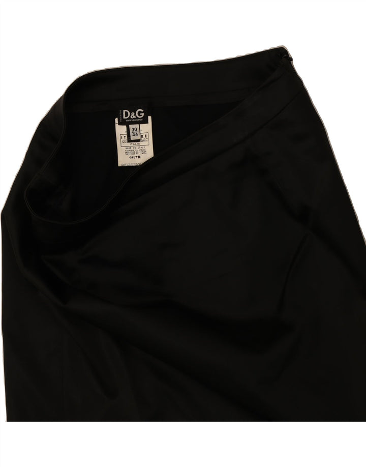 DOLCE & GABBANA Womens Straight Skirt W30 Medium Black Acetate Vintage Dolce & Gabbana and Second-Hand Dolce & Gabbana from Messina Hembry 