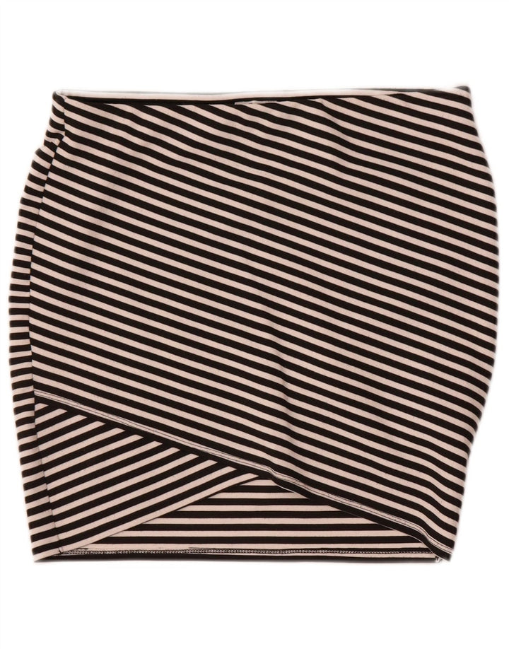 Zara Dame Trafaluc Mini-nederdel Medium W28 Sort Stribet Polyester