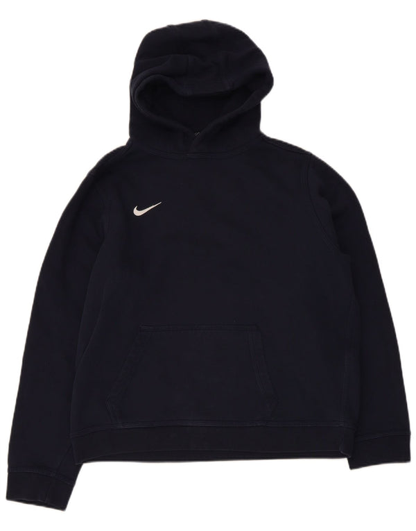 Nike Boys Hoodie Jumper 13-14 Years XL Navy Blue Cotton