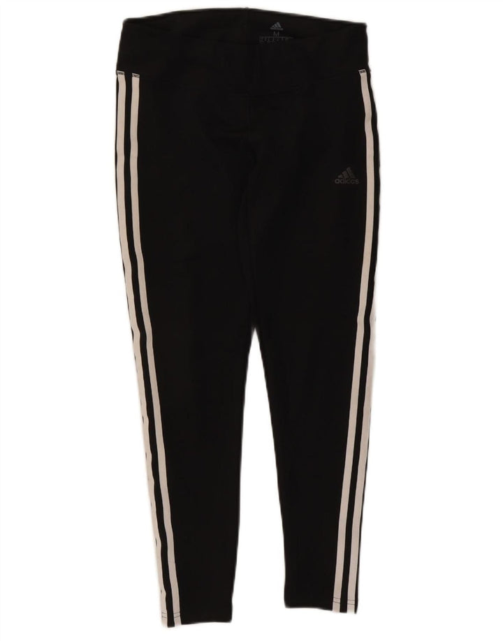 ADIDAS Womens Climalite Leggings UK 12/14 Medium  Black Polyester