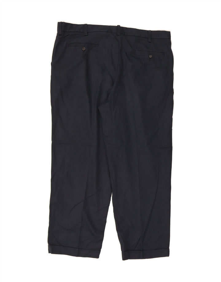 IZOD Mens Pegged Suit Trousers W40 L30 Navy Blue Polyester Vintage Izod and Second-Hand Izod from Messina Hembry 