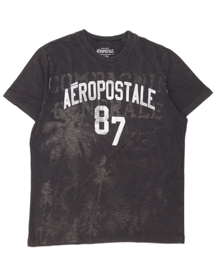 Aeropostale Mens Graphic T-Shirt Top Medium Black Cotton