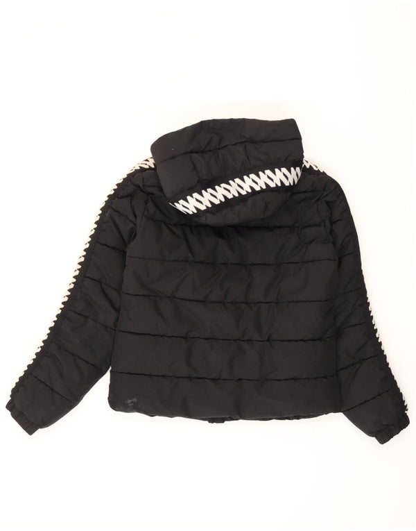 Superdry Chaqueta Acolchada Con Capucha Gráfica Para Mujer UK 8 Small Poliéster Negro