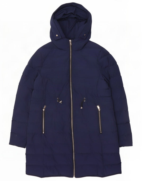 Jaeger Abrigo acolchado con capucha para mujer UK 44 Large Azul marino Poliéster