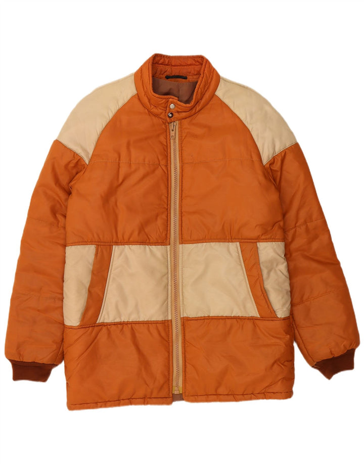 Jachetă căptușită pentru bărbați VINTAGE IT 52 XL Portocaliu din poliester color bloc
