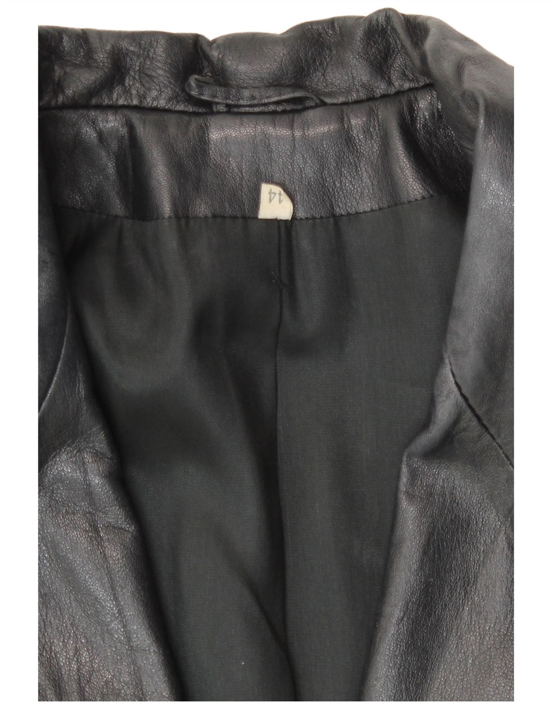 Jachetă vintage din piele cu 2 nasturi pentru femei IT 44 Medium Black